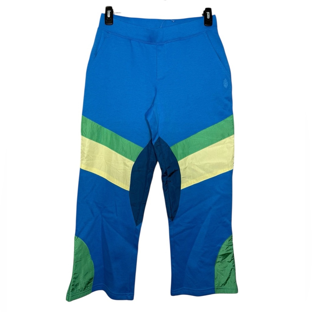 Free People FP Movement Flurry Track Pant Color Block Blue Green Ankle NWOT